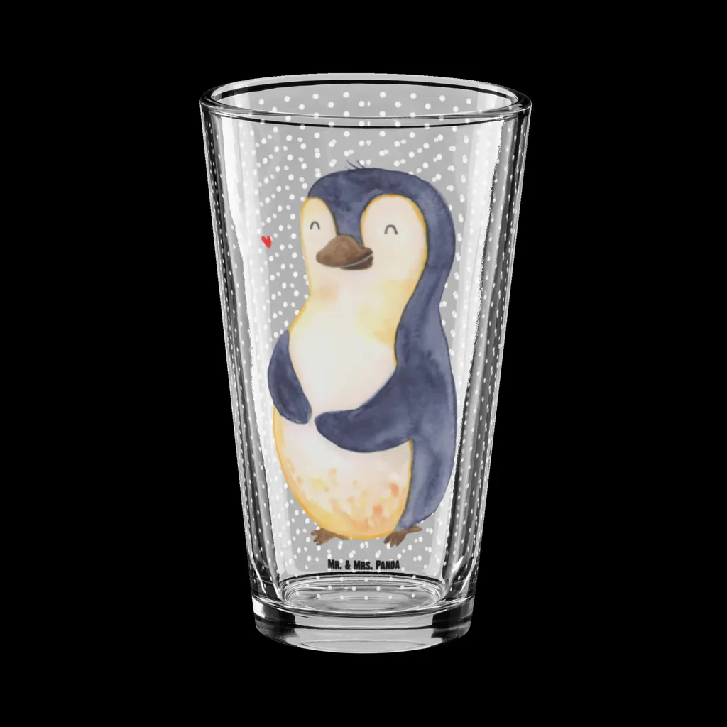 Mr. & Mrs. Panda Premium Trinkglas Pinguin Diät - Transparent - Geschenk, Bierglas, Pint Glas, Bauch, Cocktail Glas, dick, Körperliebe, Wasserglas, Bierbauch, Pinguine